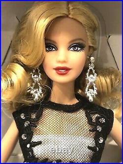 2014 Mattel Platinum Barbie Fan Club Black & White Collection Evening Gown NRFB