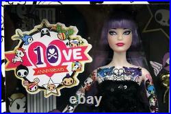 2014 Mattel Tokidoki Purple Hair Platinum Label Barbie Doll. Mint in Damaged Box