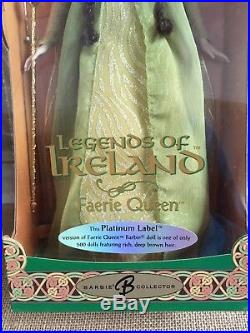 BRUNETTE LEGENDS OF IRELAND FAERIE QUEEN Barbie DOLL PLATINUM LABEL NRFB LE 500