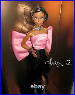 Barbie Yves Saint Laurent YSL Black & Pink Paris Evening Gown with big bow NRFB