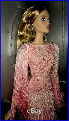 Blush Fringed Gown Barbie-dwf52-bfc Exclusive-platinum Label-999 Made-nrfb-mint