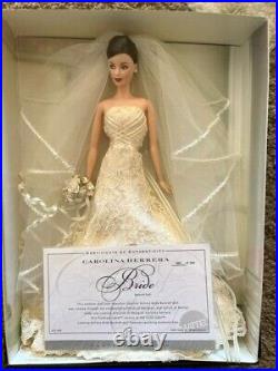 Carolina Herrera Bride Barbie Doll Brunette Platinum Label Brand New Condition