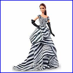 Chiffon Ball Gown Barbie Doll Platinum Black and White Collection SHIPPER