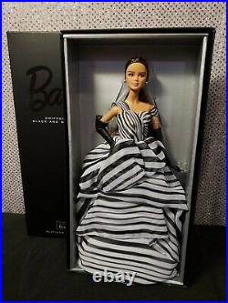 Chiffon Ball Gown Barbie Doll Platinum Label Black White Collection Mattel Dgw59