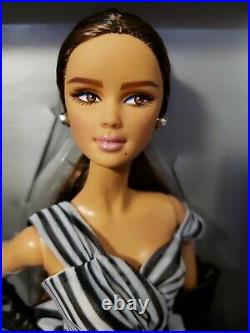 Chiffon Ball Gown Barbie Doll Platinum Label Black White Collection Mattel Dgw59