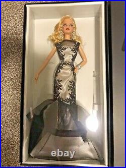 Classic Evening Gown Barbie Doll Platinum Black and White Collection Mattel NRFB
