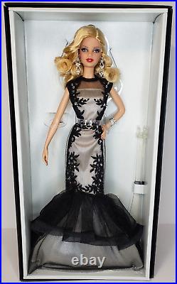 Classic Evening Gown Barbie Doll Platinum Black and White Collection SHIPPER
