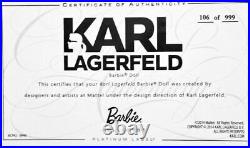 MIB the 2014 KARL LAGERFELD Platinum Label BARBIE Collector Doll 106 of 999 RARE
