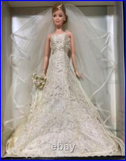 Mattel Carolina Herrera Bride Barbie Doll Brunette Ver Gold Label Used
