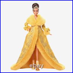 NIB 2022 Mattel Exclusive Guo Pei Barbie Signature Doll Wearing Golden-Yellow