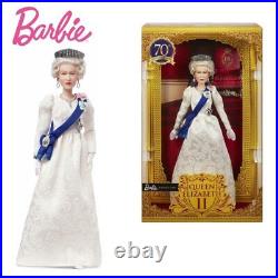 New Barbie Gold Signature Queen Elizabeth II 70th Platinum Jubilee Doll Tissued