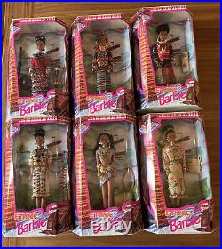 RARE Lot of 6 Ethnic Barbie Fantasy Of Ethnic Collection NRFB
