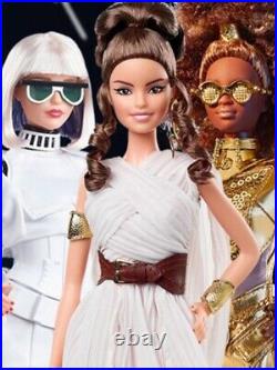 Star Wars C-3PO Stormtrooper, Rey X Barbie Gold Label Dolls Set 3 Factory Sealed