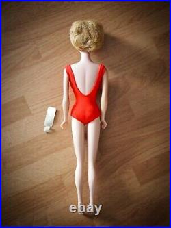 Vintage 1962 Barbie No. 850 Blonde Bubble Cut Barbie Red Swimsuit In Box