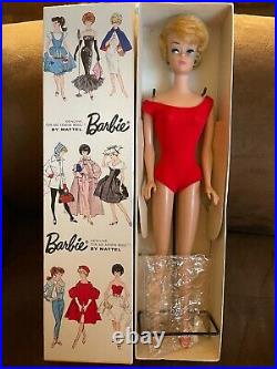 Vintage 1962 Barbie No. 850 Platinum Bubble Cut Red Swimsuit In Box